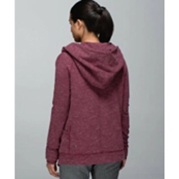 Lululemon Find Your Centre Wrap Hoodie Heathered Marled Rust Berry 4 Burgundy - Picture 2 of 14